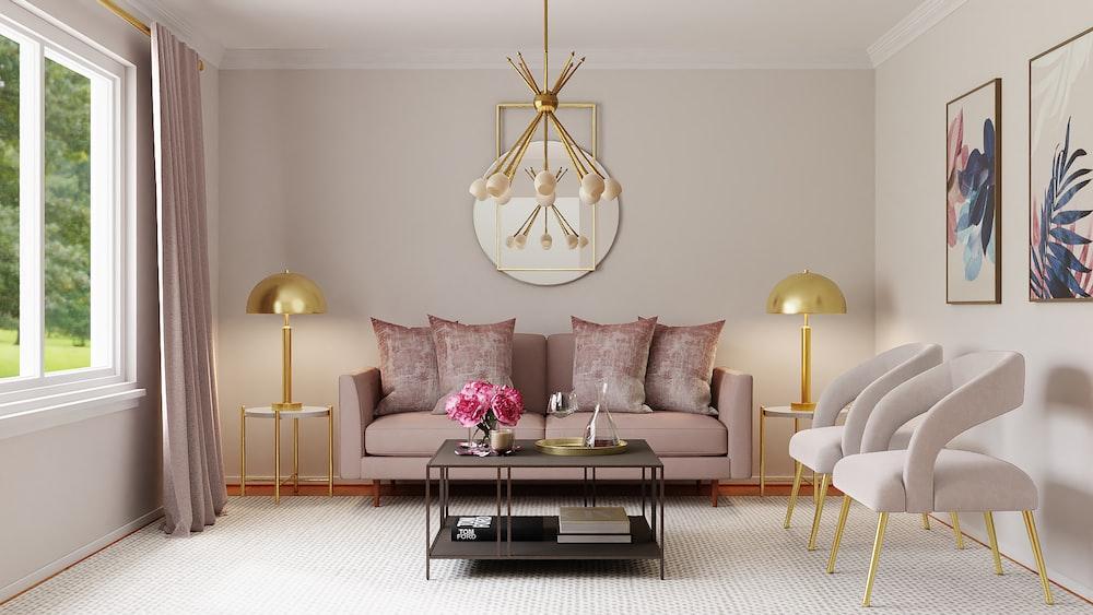 white and gold pendant lamp